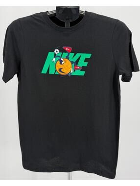 Nike Black Graphic Logo T-Shirt Casual Streetwear Kids XL